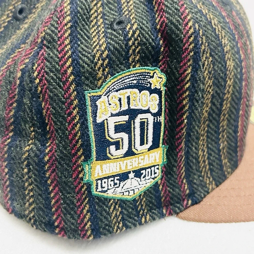 New Era Houston Astros Herringbone 50 Years 59FIFTY Fitted Hat Cap 7‎ 5/8 Brown